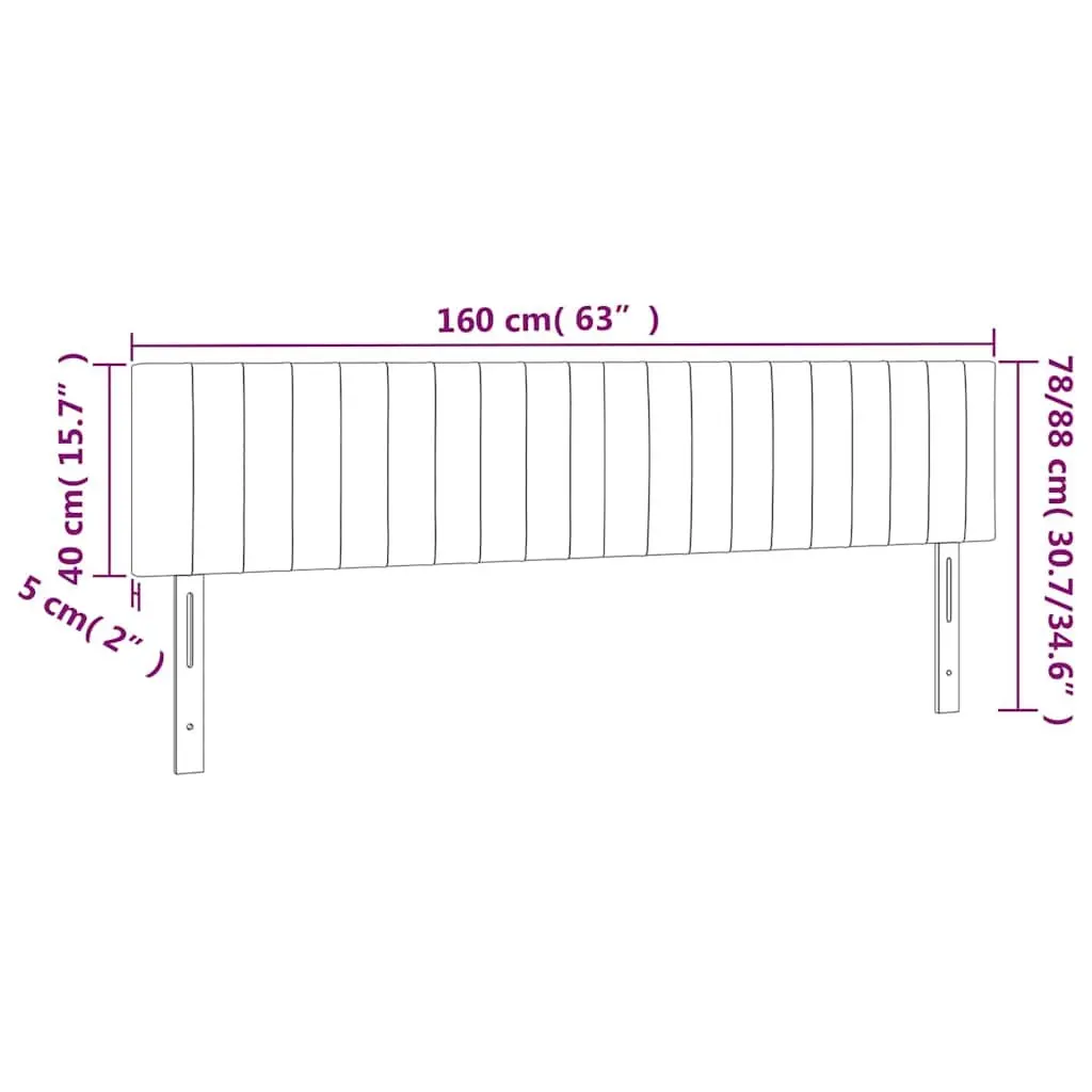 Headboard Grey Fabric Adjustable Height 160x5x78/88 cm