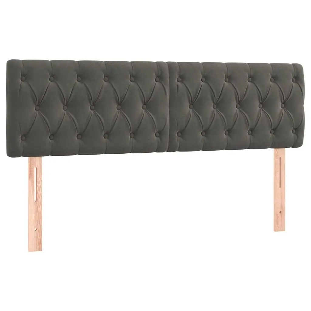 Headboard Dark Grey Velvet Upholstered 160x7x78/88 cm
