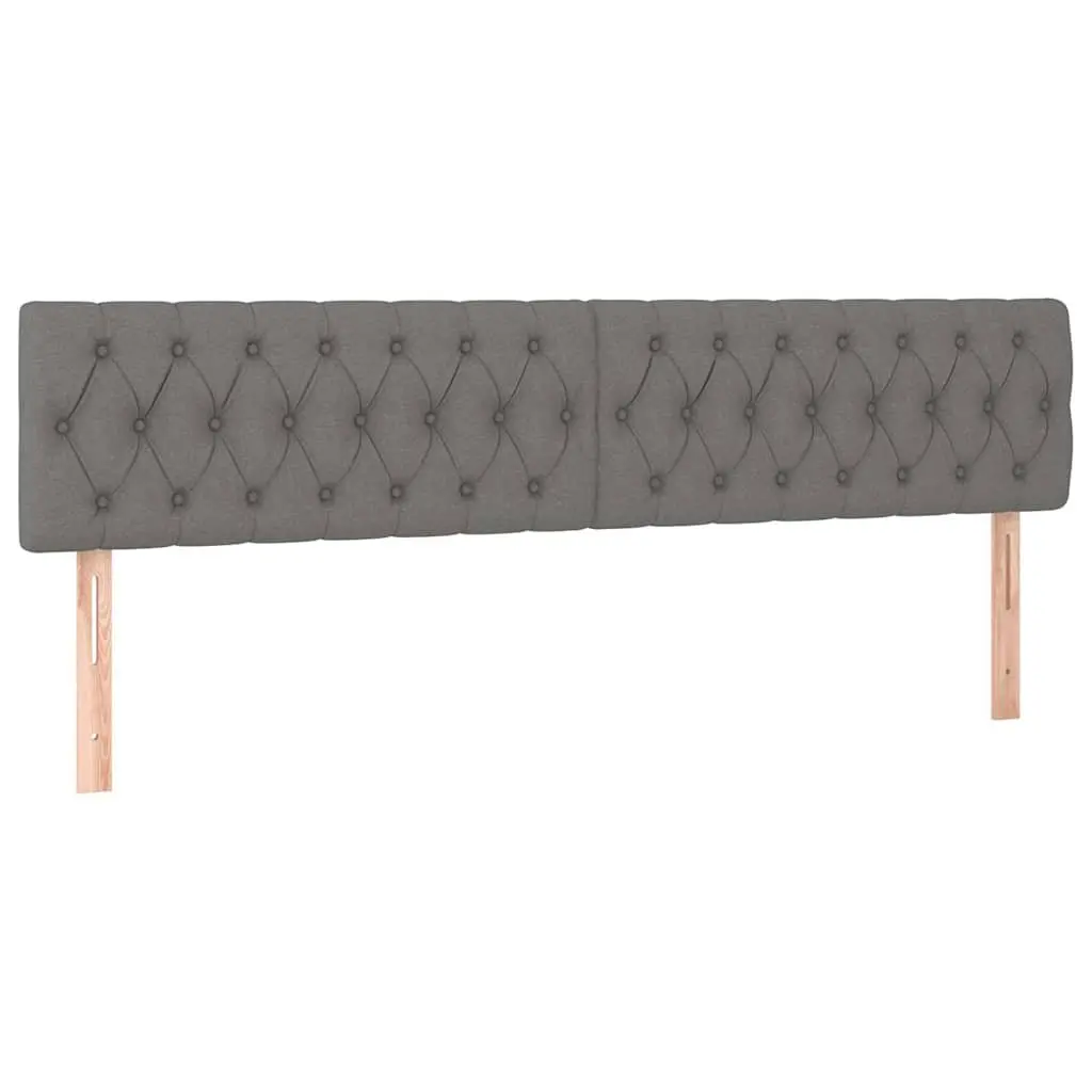 Headboard Dark Grey Fabric Adjustable Height Wooden Legs