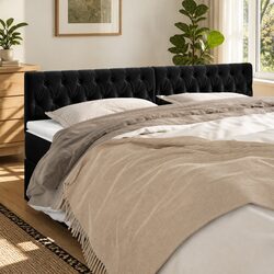 Your Perfect Velvet Headboard: Black and Adjustable