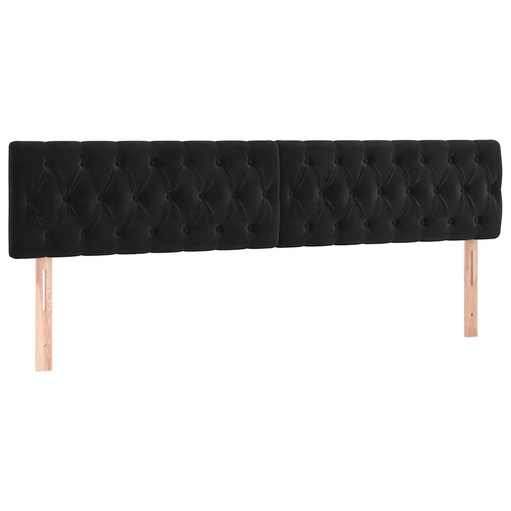 Velvet Headboard Black Adjustable Height 200W x 7D x 78/88H cm
