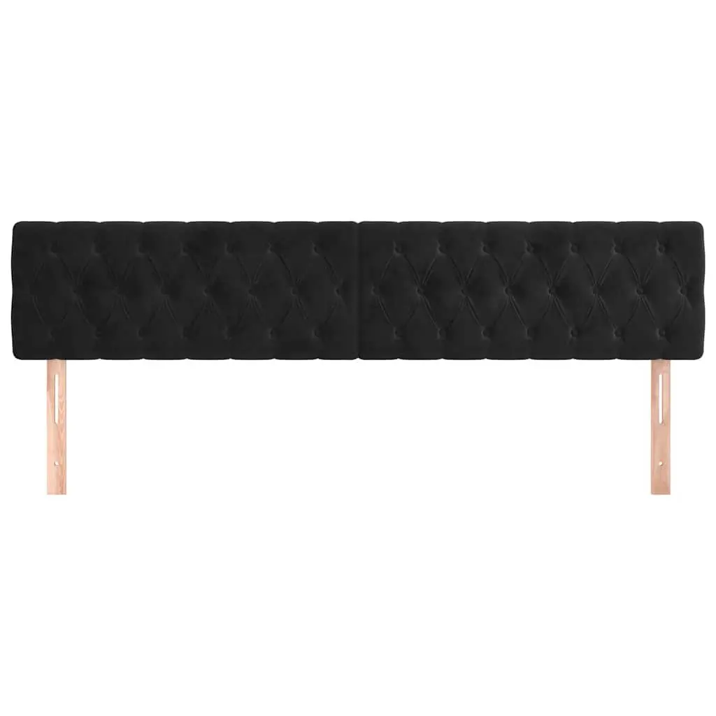 Velvet Headboard Black Adjustable Height 200W x 7D x 78/88H cm