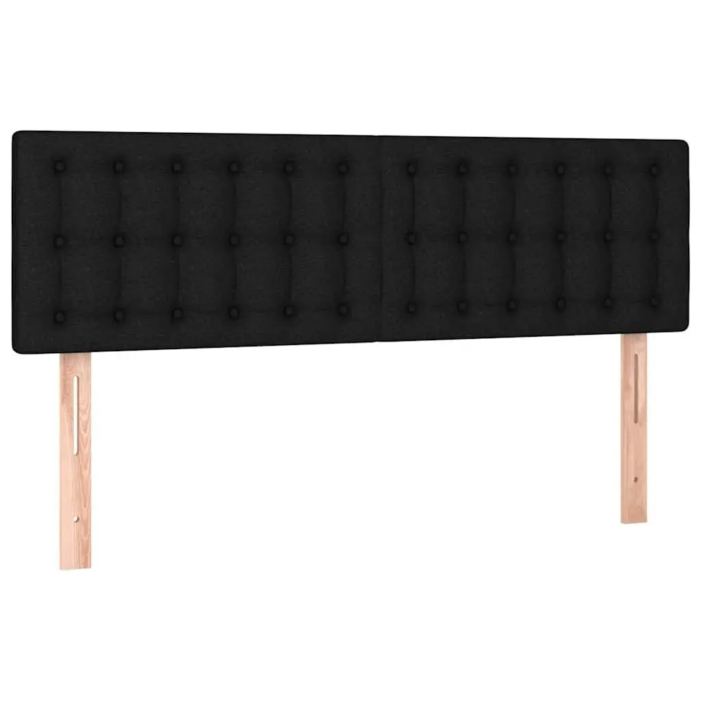 Fabric Headboard Adjustable Height Black 144 cm
