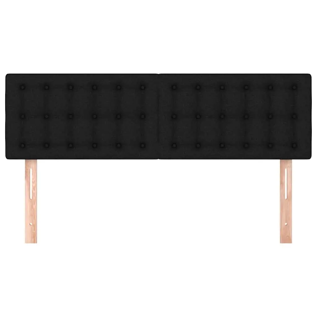 Fabric Headboard Adjustable Height Black 144 cm