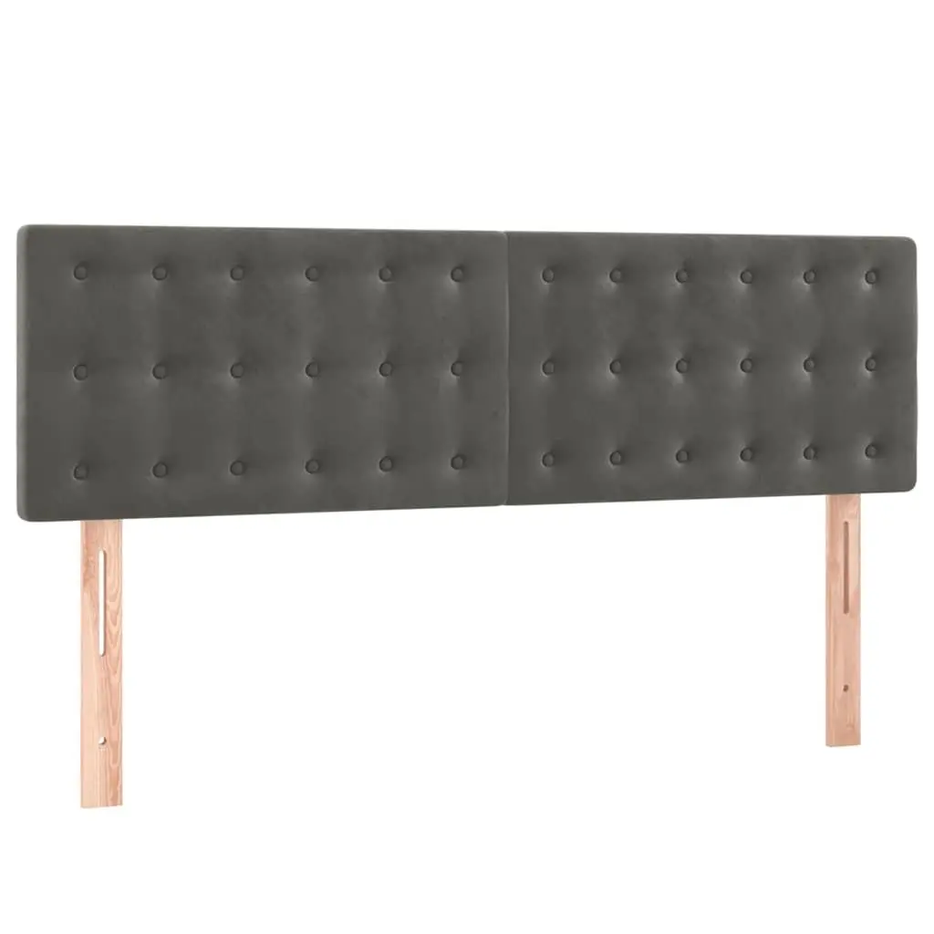 Grey Velvet Headboard Adjustable Height 144 x 5 x 78/88 cm