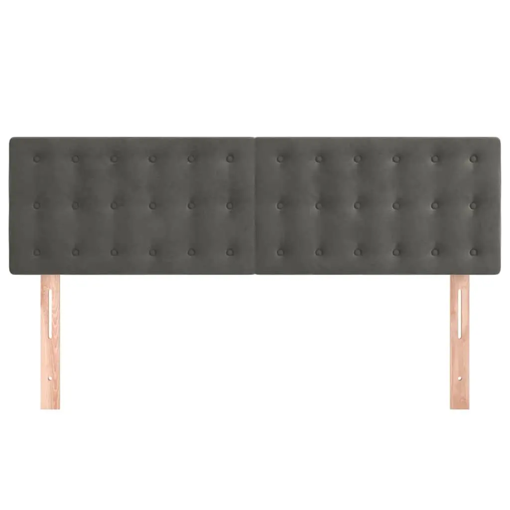 Grey Velvet Headboard Adjustable Height 144 x 5 x 78/88 cm