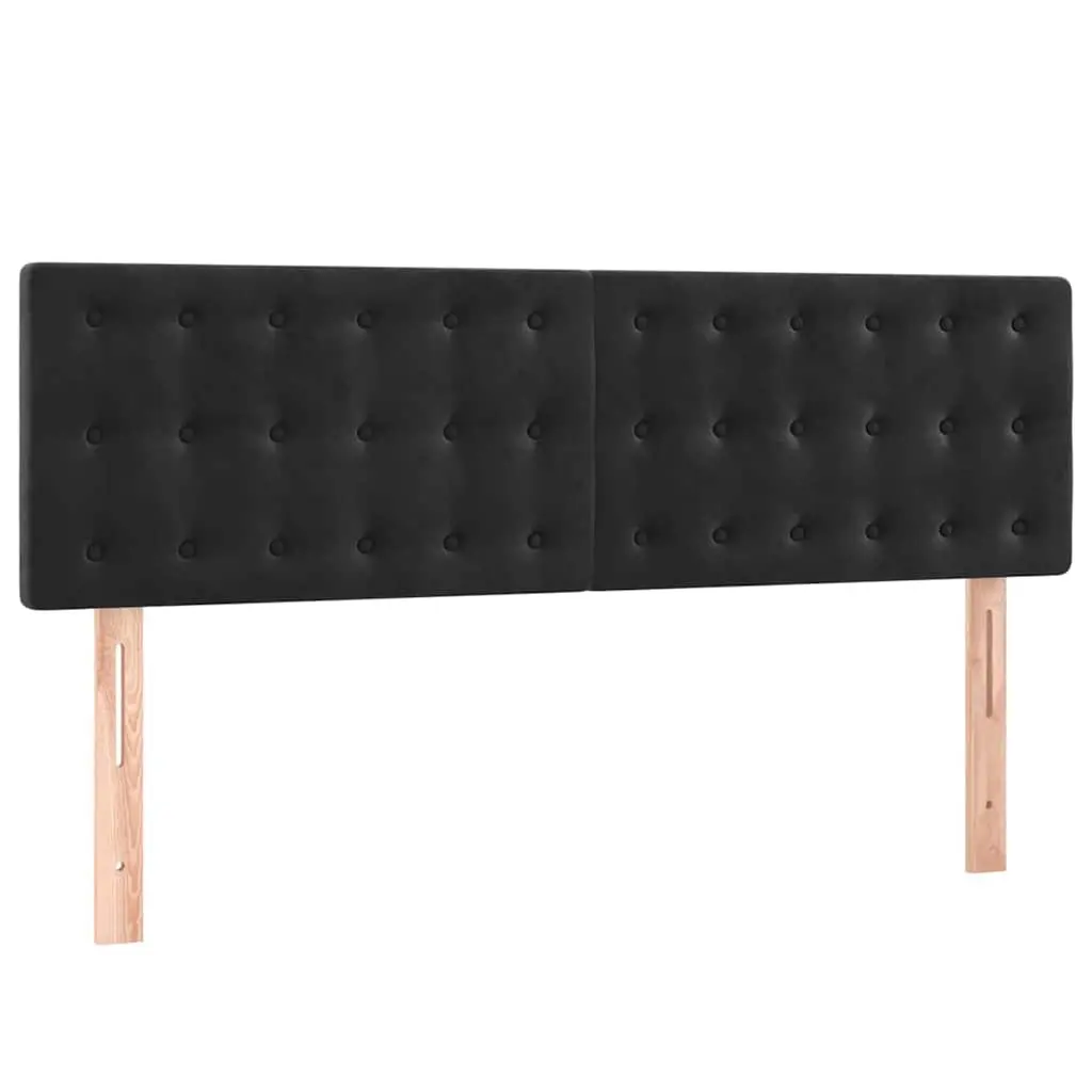 Black Velvet Headboard Adjustable Height 144 cm