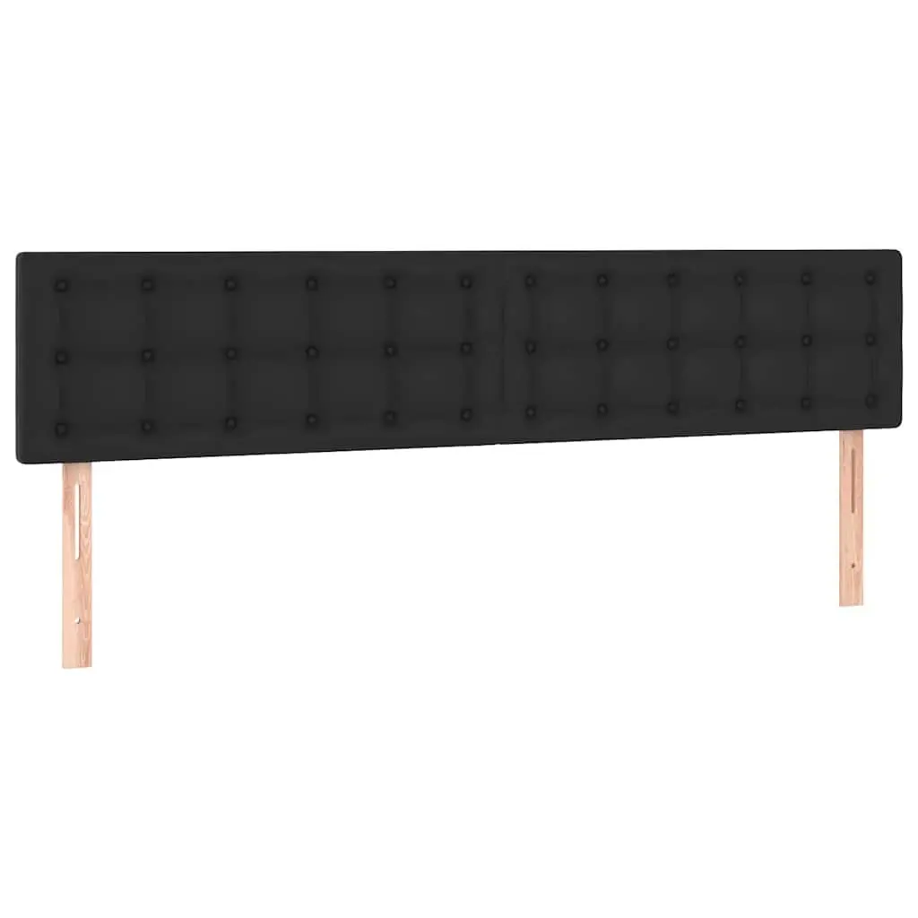 Black Faux Leather Headboard 160cm Adjustable Height Bed Back Support Wooden