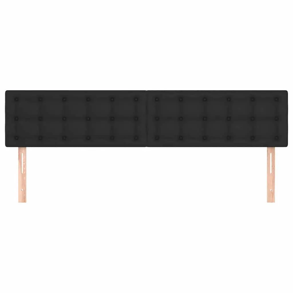 Black Faux Leather Headboard 160cm Adjustable Height Bed Back Support Wooden