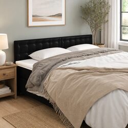 Elevate Your Bedroom Style with a Black Faux Leather Headboard