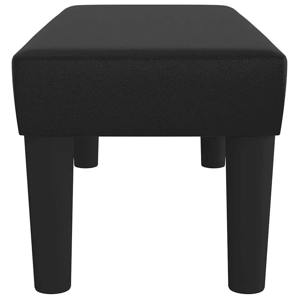 Faux Leather Bench Padded Foam Seat Black 70 x 30 x 30 cm