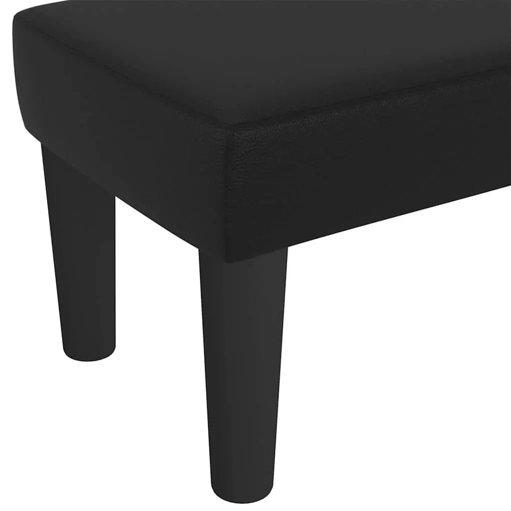 Faux Leather Bench Padded Foam Seat Black 70 x 30 x 30 cm