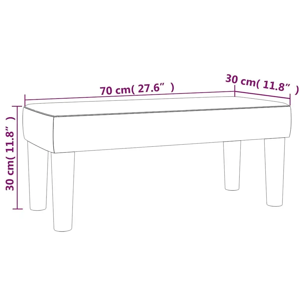 Faux Leather Bench Padded Foam Seat Black 70 x 30 x 30 cm