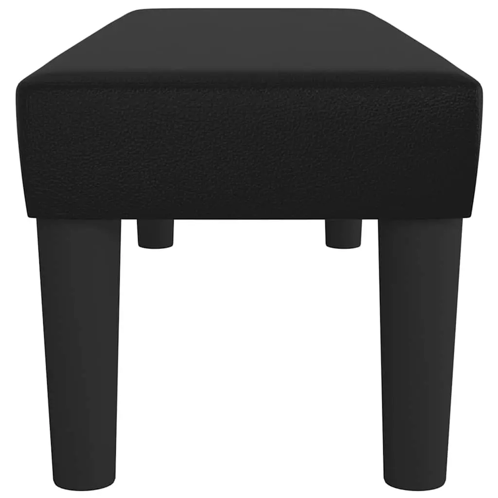 Black Faux Leather Bench for Extra Seating