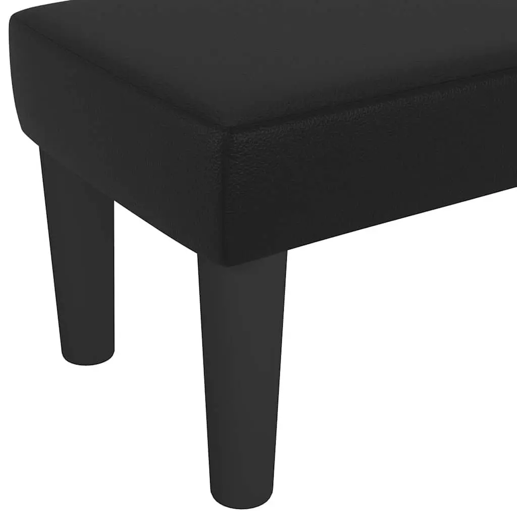 Black Faux Leather Bench for Extra Seating