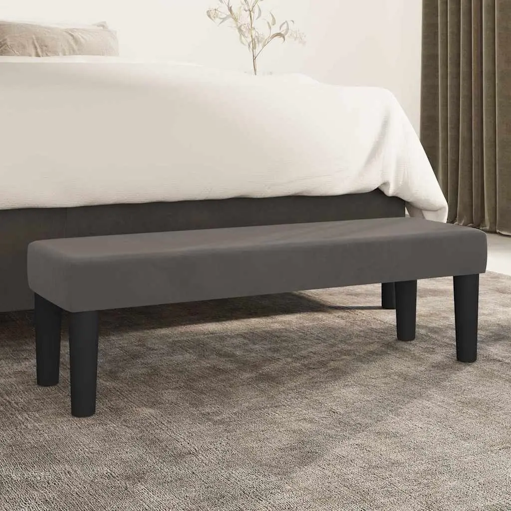 Dark Grey Velvet Bench