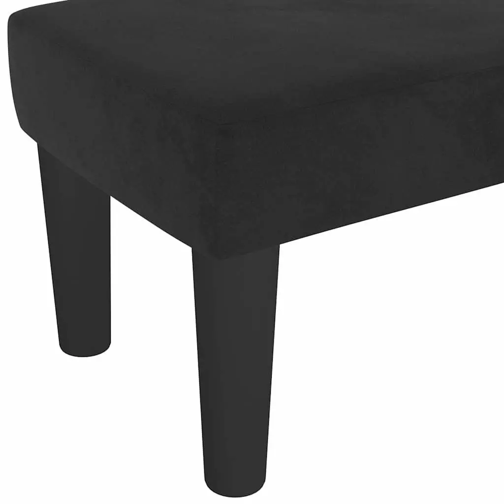 Black Velvet Bench Padded Seat 100 x 30 x 30 cm Upholstered Furniture Living Room End of Bed