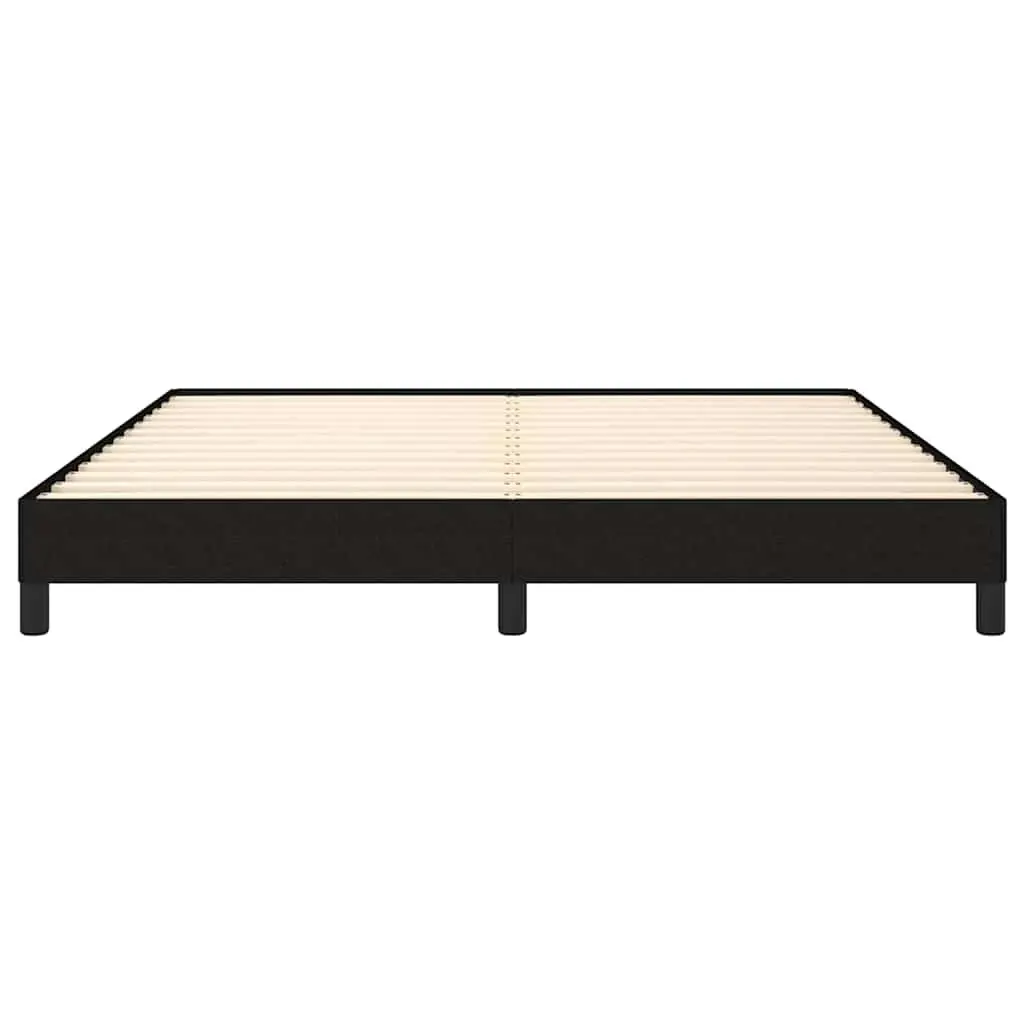 Queen Bed Frame Black Fabric 152x203 cm Sturdy Construction Plywood Slats