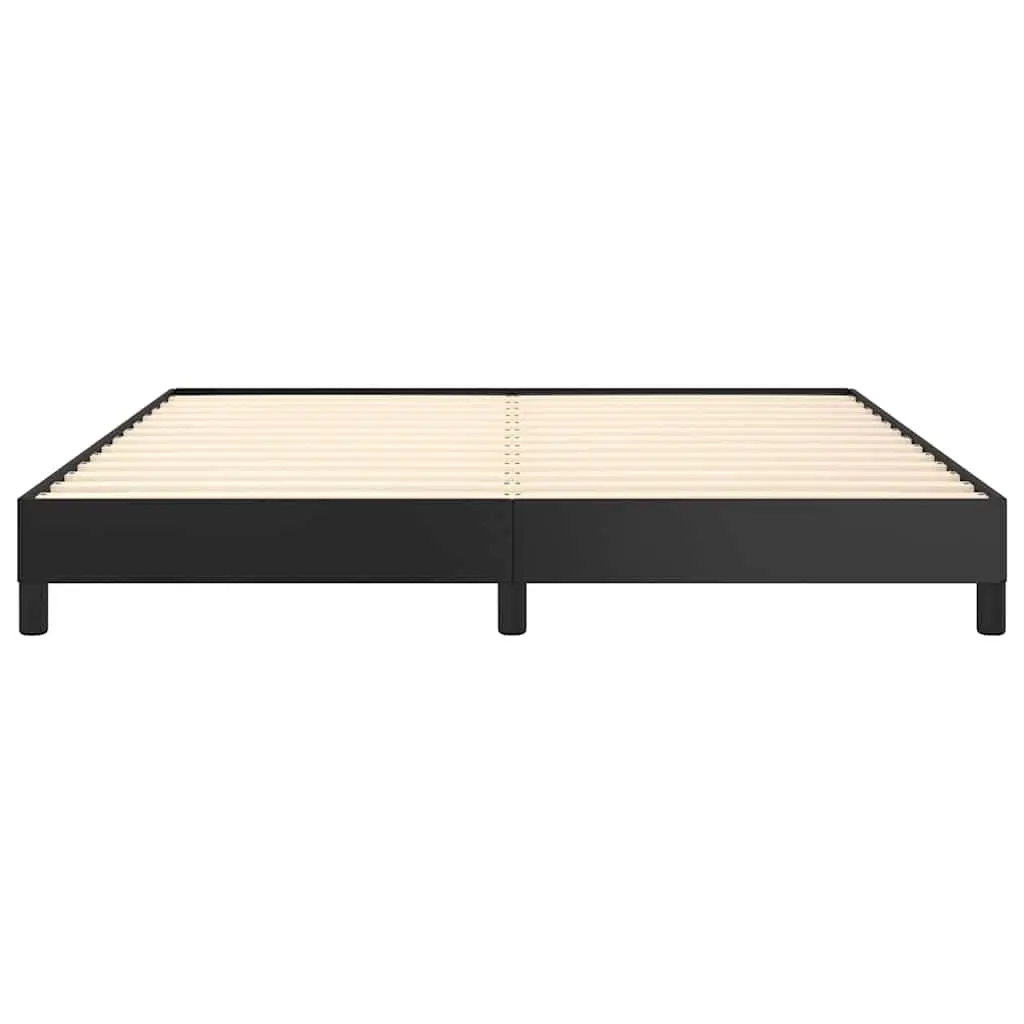 Queen Bed Frame Black Faux Leather Upholstered 152x203cm