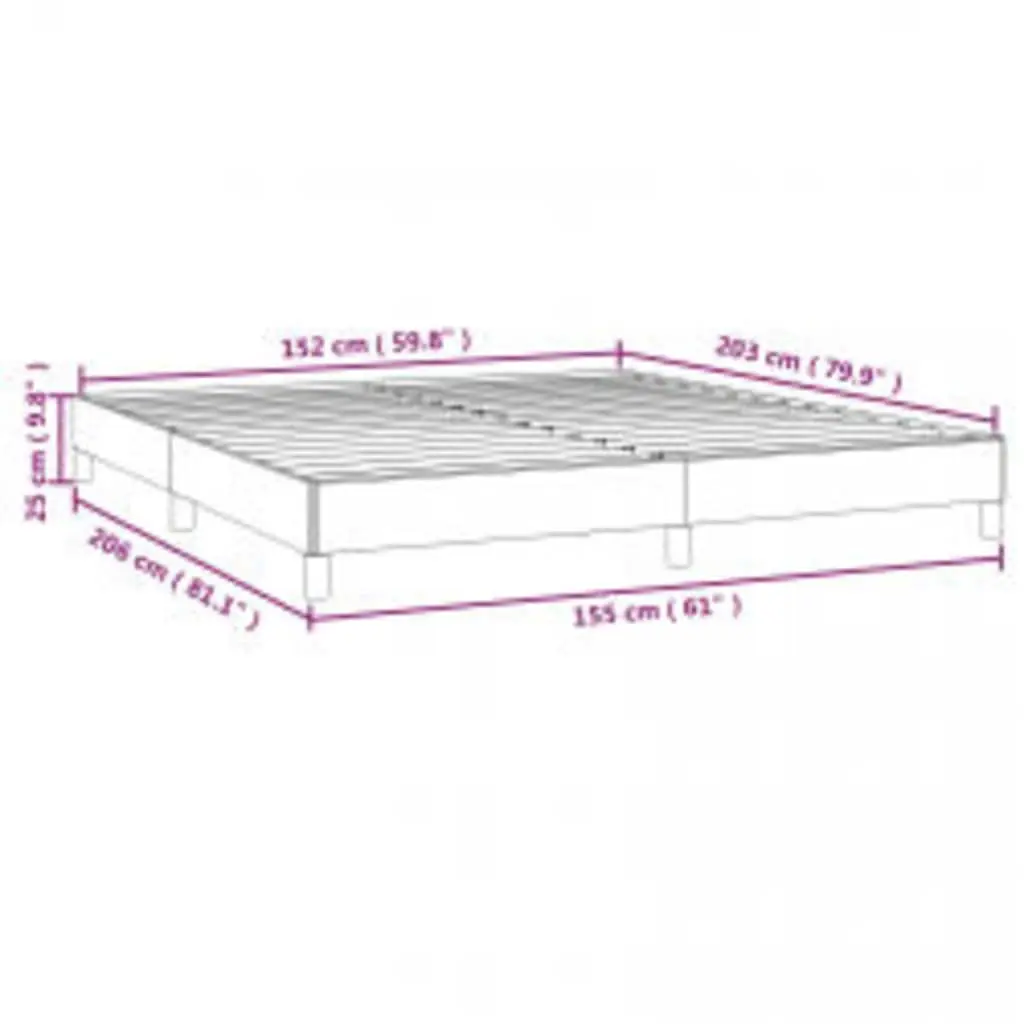 Queen Bed Frame Black Faux Leather Upholstered 152x203cm