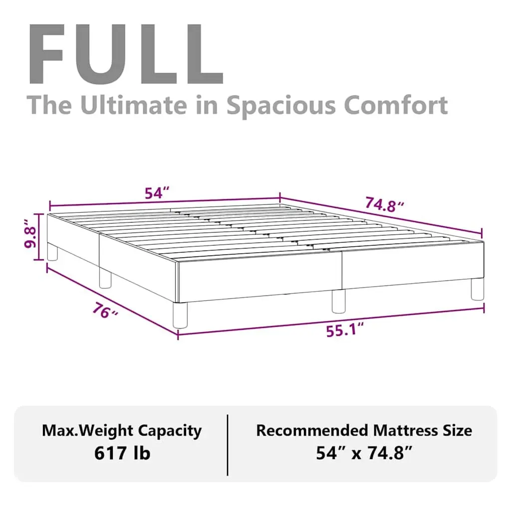 Double Bed Frame Grey Velvet 137x187cm