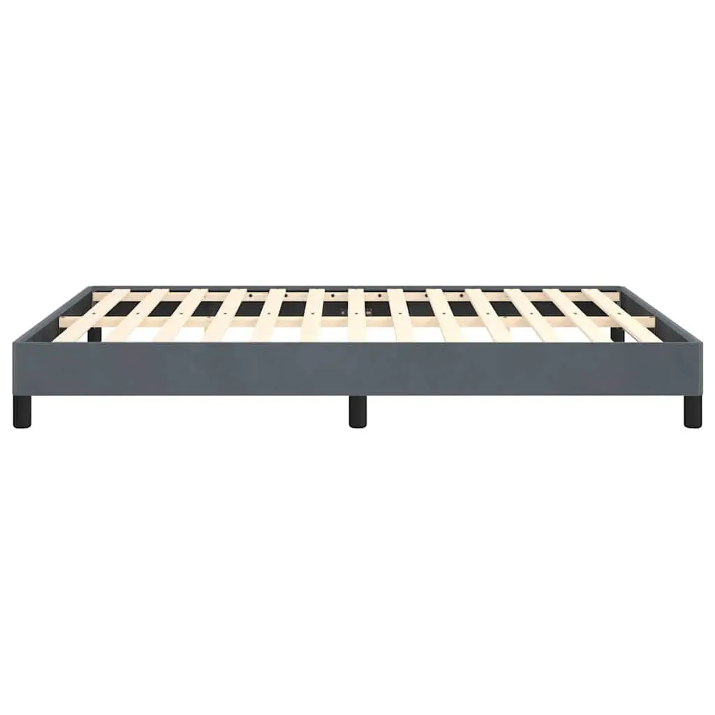 Double Bed Frame Grey Velvet 137x187cm