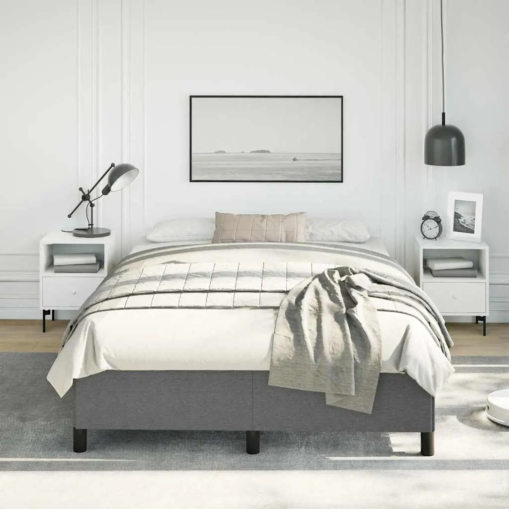Grey Fabric Double Bed Frame