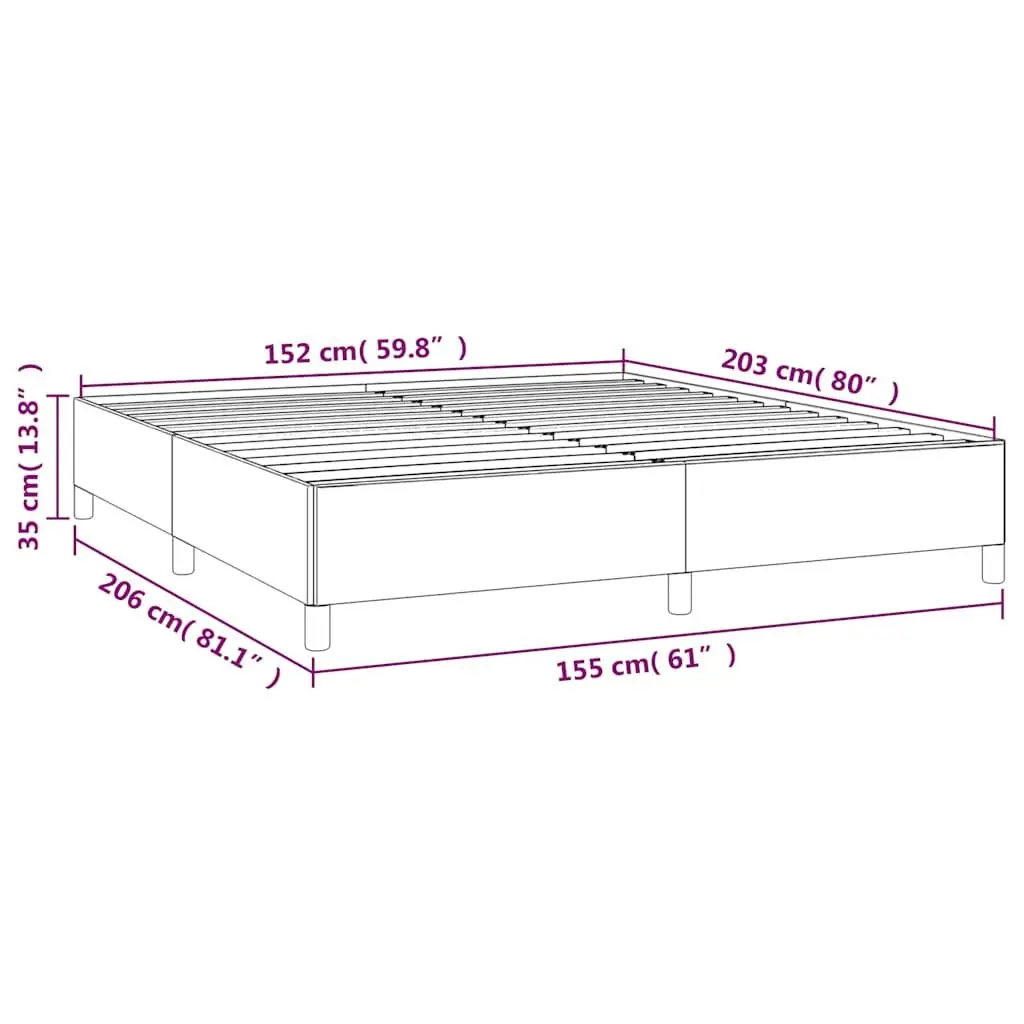 Queen Bed Frame Grey Fabric 152x203 cm Durable Upholstered Platform Bedroom