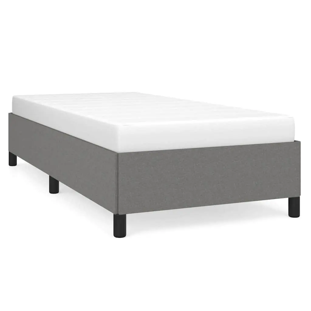Grey Fabric Upholstered King Single Bed Frame Sturdy Plywood Slats Base