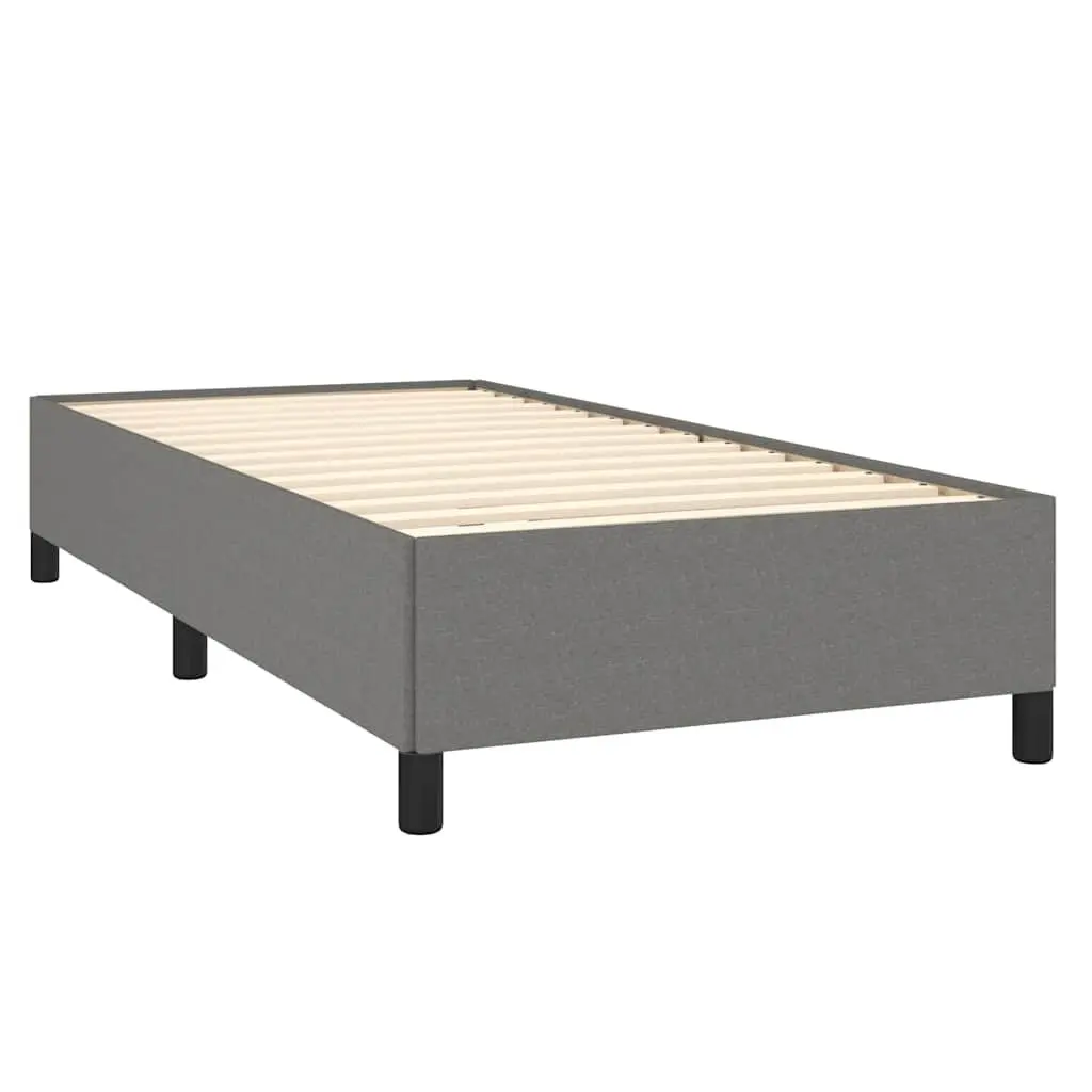 Grey Fabric Upholstered King Single Bed Frame Sturdy Plywood Slats Base