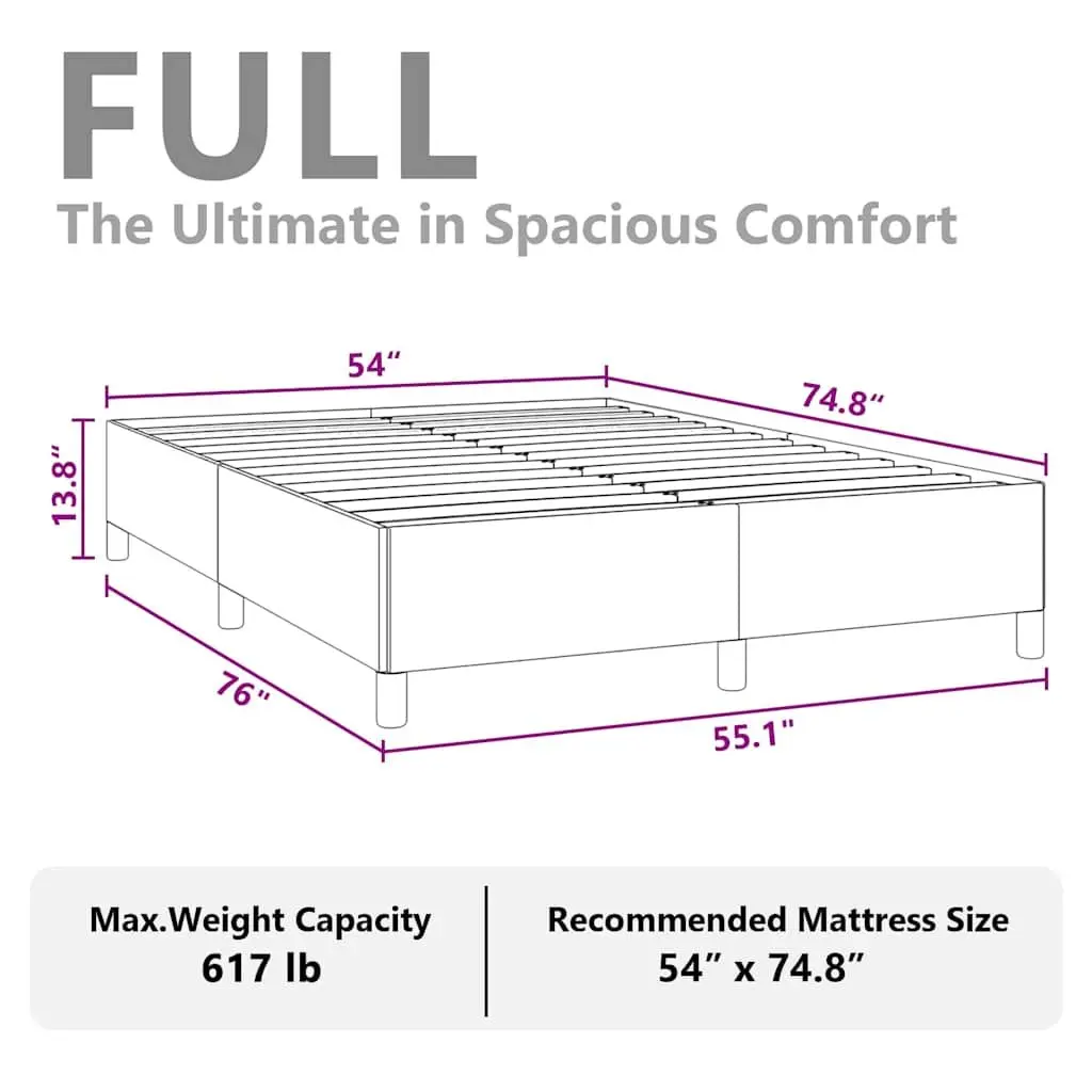 Double Bed Frame Black Faux Leather 137x187 cm