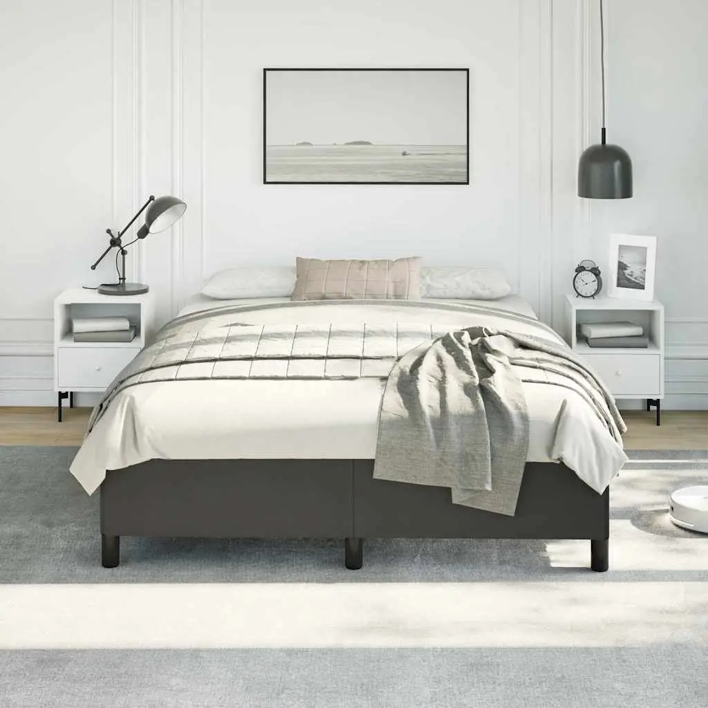 Black Faux Leather Queen Bed Frame