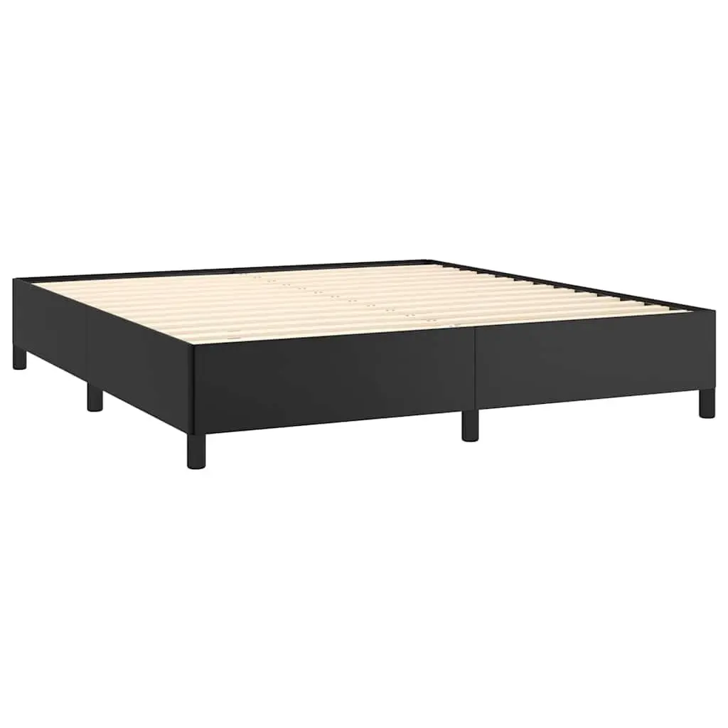 Black Faux Leather Queen Bed Frame