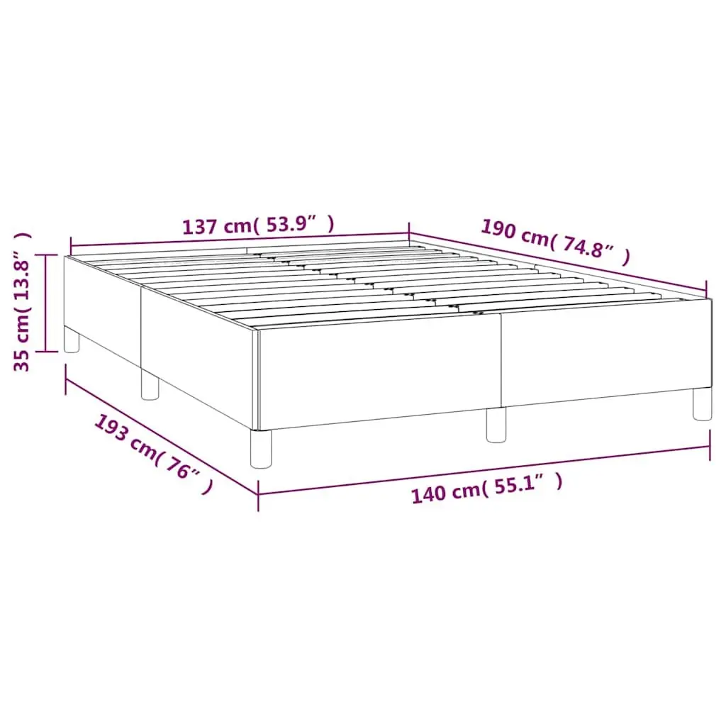 Double Bed Frame Black Velvet Upholstered 137x187cm Bedroom Furniture No