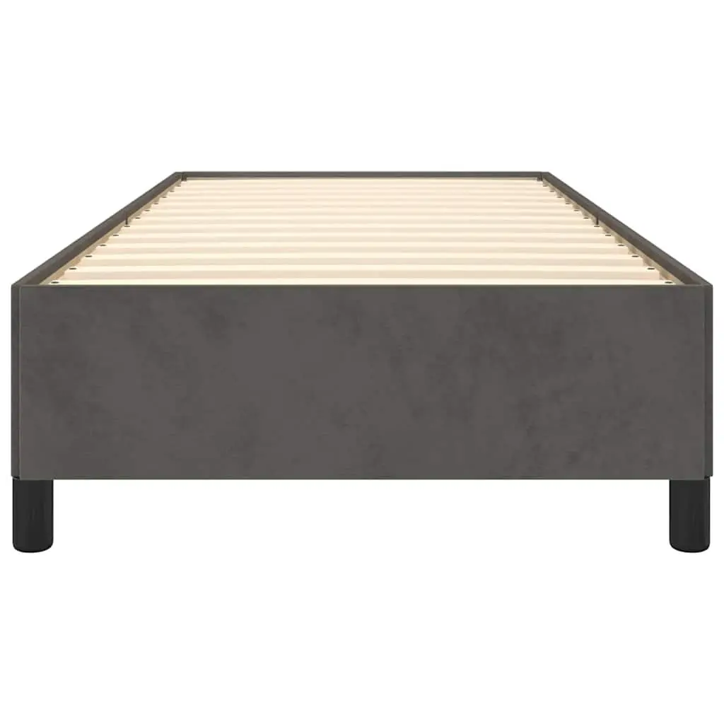 King Single Bed Frame Grey Upholstered Velvet Support Legs Bedroom Furniture