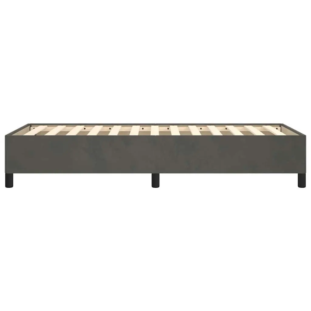 King Single Bed Frame Grey Upholstered Velvet Support Legs Bedroom Furniture