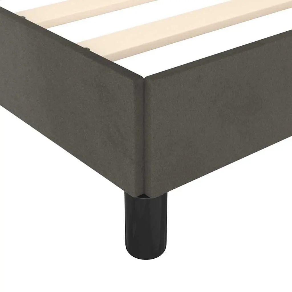 King Single Bed Frame Grey Upholstered Velvet Support Legs Bedroom Furniture