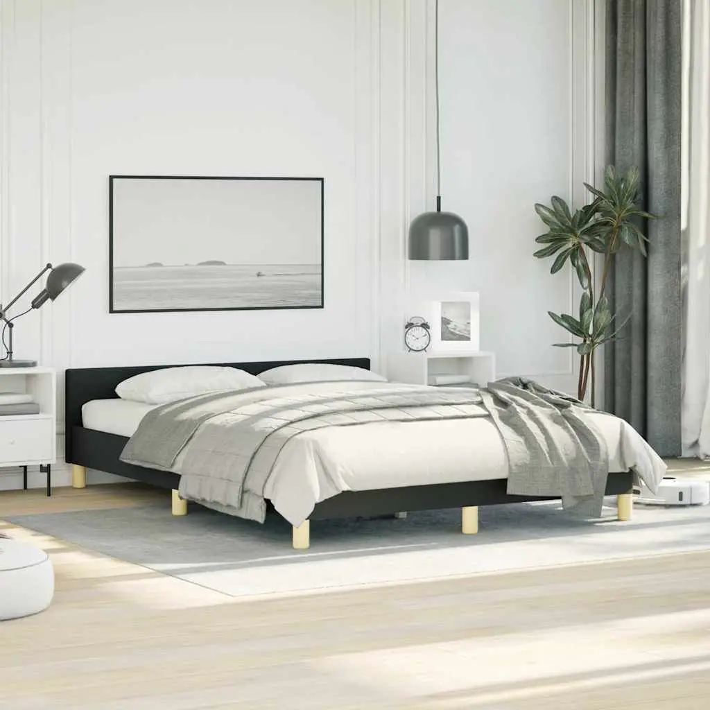 Black Fabric Queen Bed Frame