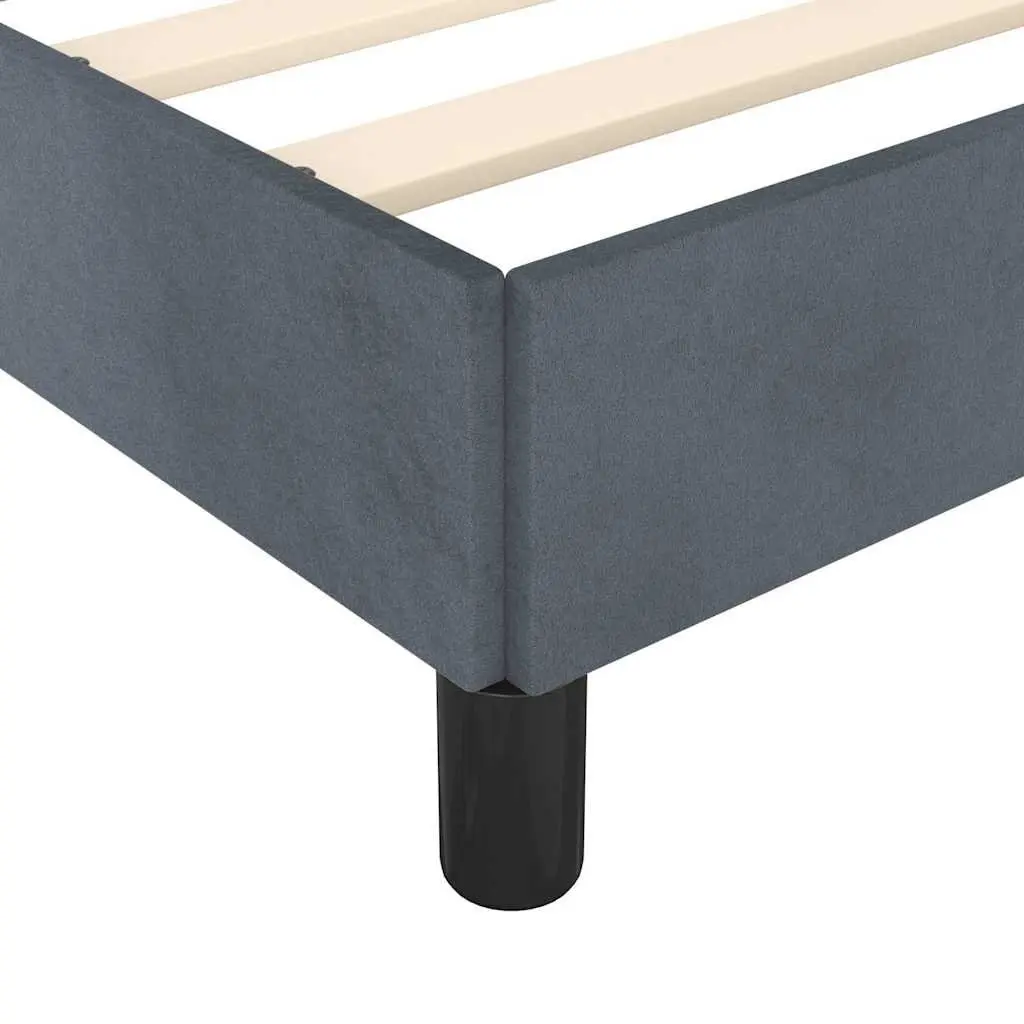 Queen Bed Frame with Headboard Grey Velvet Upholstered Bedroom Furniture