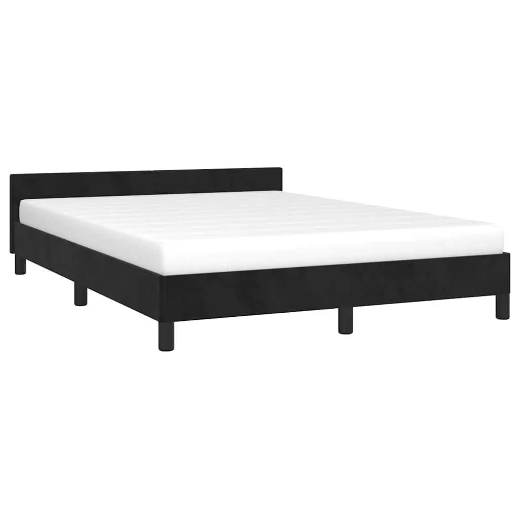 Queen Bed Frame with Plush Velvet Headboard