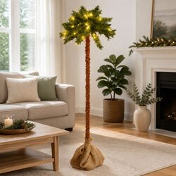 Christmas Tree with LEDs 210 cm Artificial Green Holiday Seasonal Decoration
