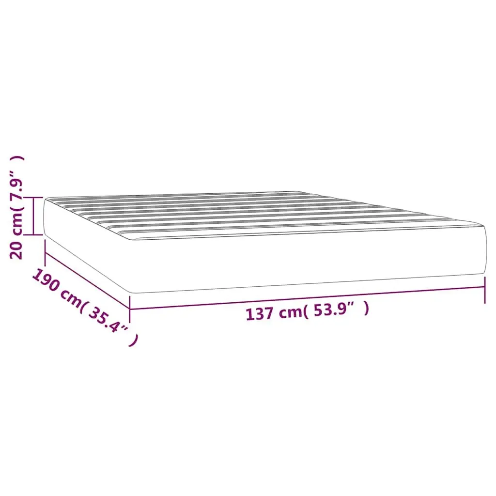 Pocket Spring Bed Mattress Medium Firmness Black 137x190x20 cm