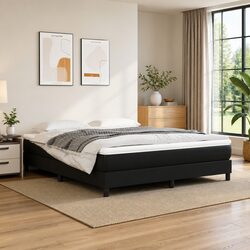 Queen Pocket Spring Bed Mattress 152x203cm Medium Firmness Black Faux Leather
