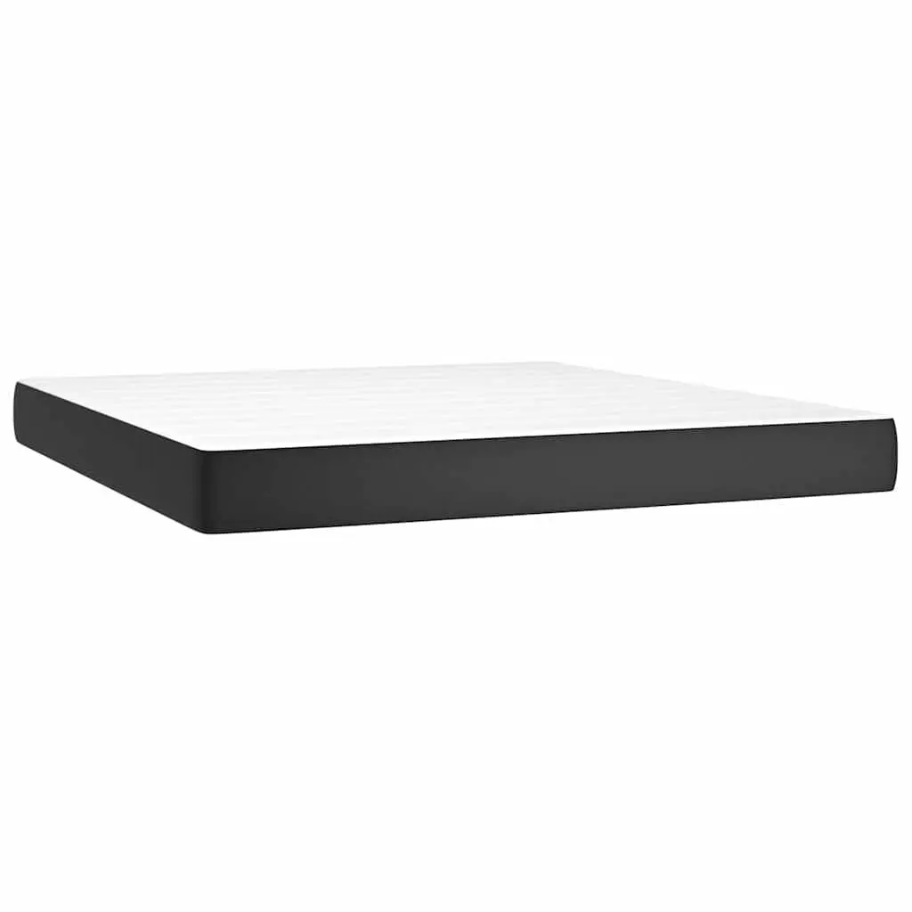Queen Pocket Spring Bed Mattress Medium Firmness 152x203cm Black Faux Leather