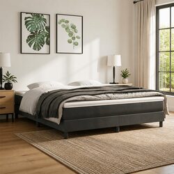 Queen Pocket Spring Bed Mattress Medium Firm Support Grey Velvet 152x203x20cm