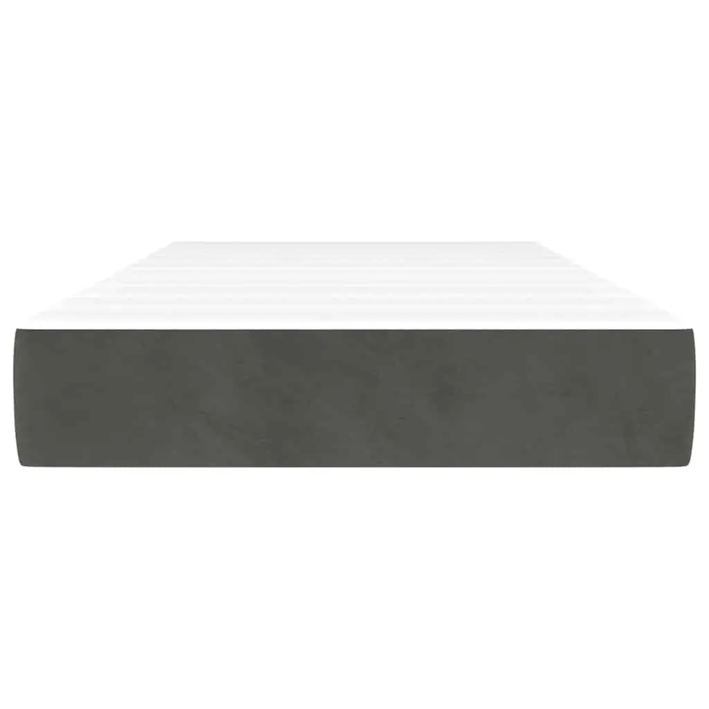 Pocket Spring Mattress Medium Firm Support Velvet Super Single Size Dark Grey