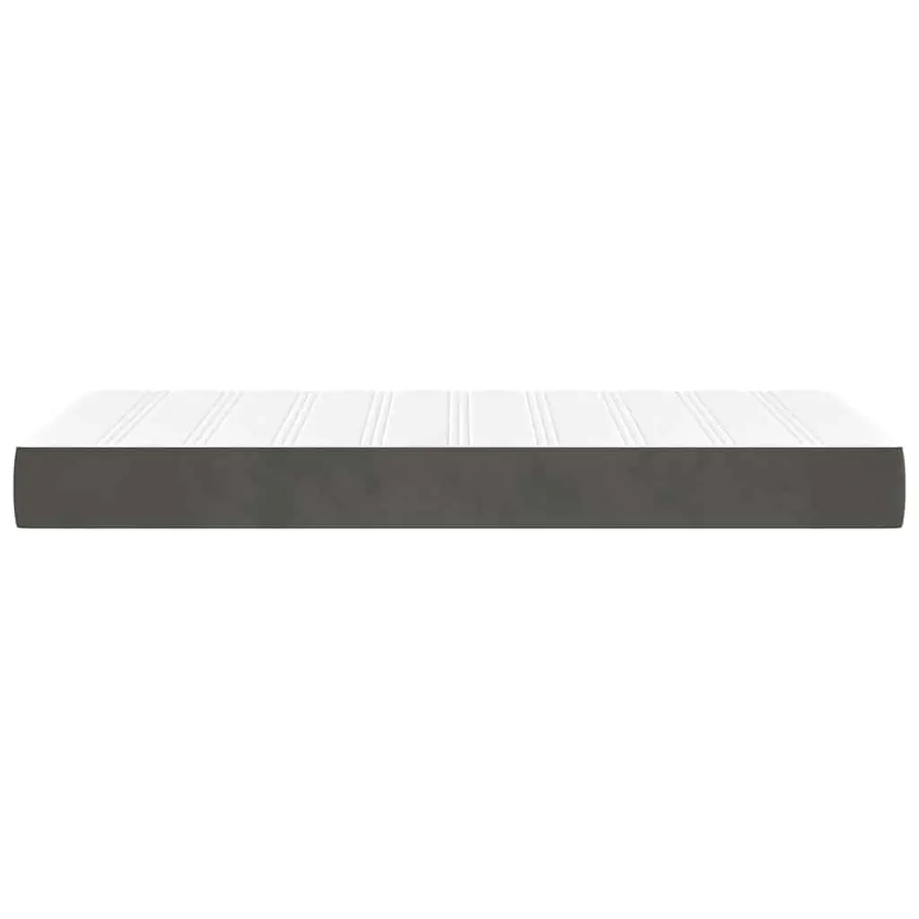 Pocket Spring Mattress Medium Firm Support Velvet Super Single Size Dark Grey