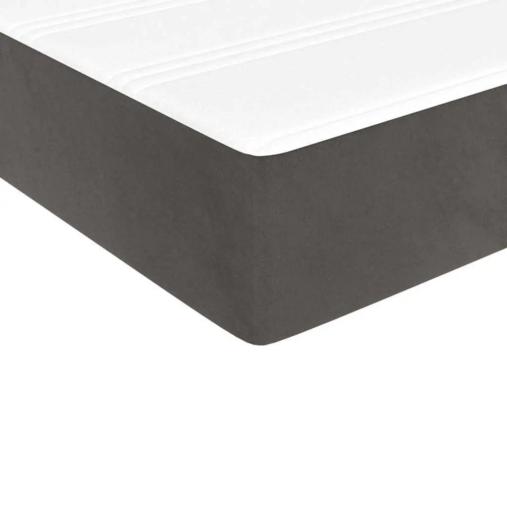 Pocket Spring Mattress Medium Firm Support Velvet Super Single Size Dark Grey