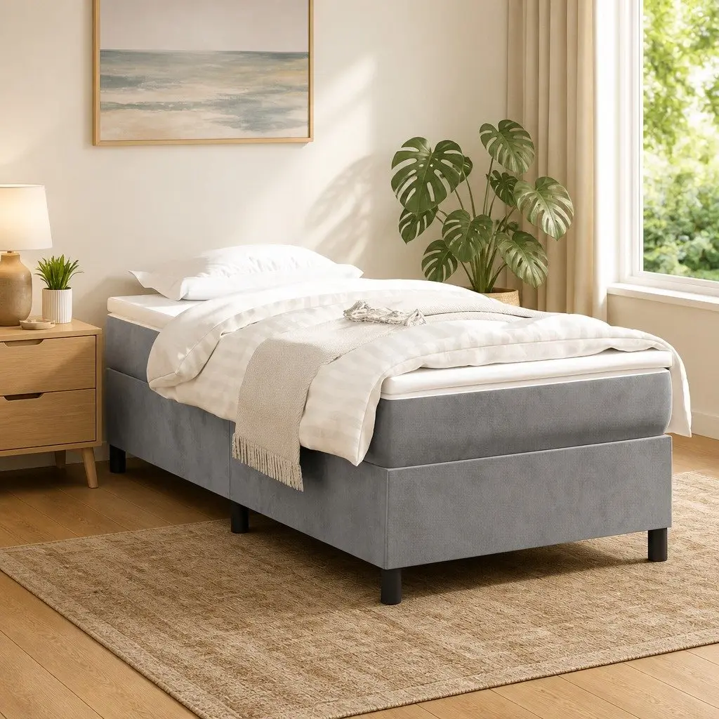 Mattress Topper Soft Foam White 107x203x5cm Super Single Breathable Cover