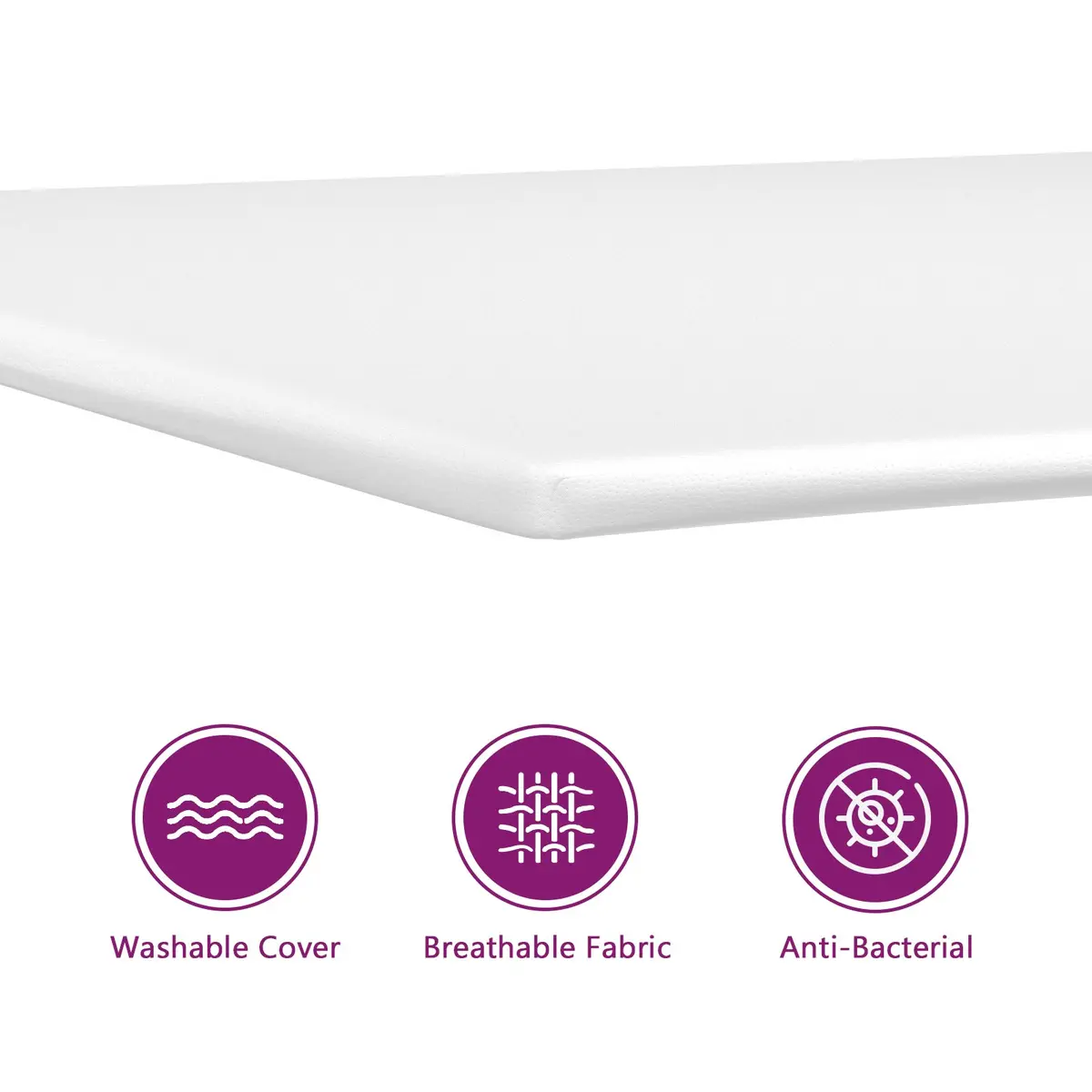 Mattress Topper Soft Foam White 107x203x5cm Super Single Breathable Cover